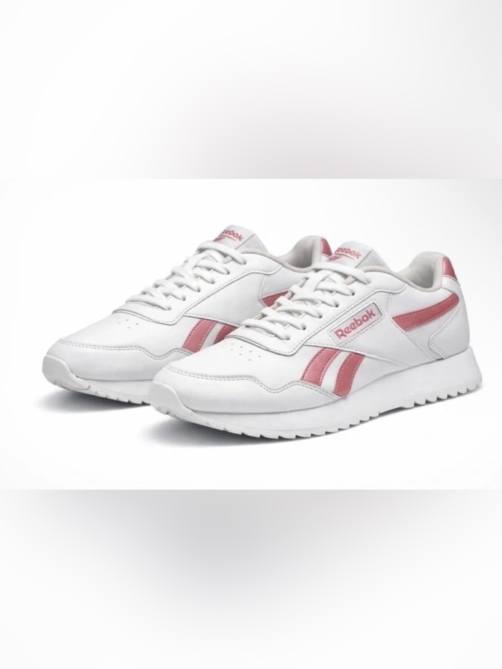 Reebok Glide Ripple White & Pink Sneakers w/ Memory Tech Comfort- Size 8 New